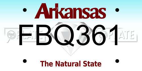 FBQ361 Arkansas License Plate