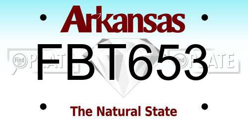 FBT653 Arkansas License Plate