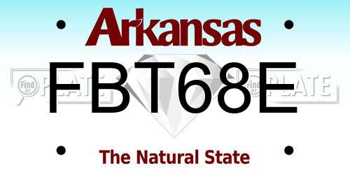 FBT68E Arkansas License Plate