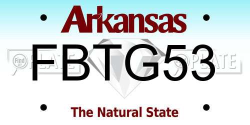 FBTG53 Arkansas License Plate