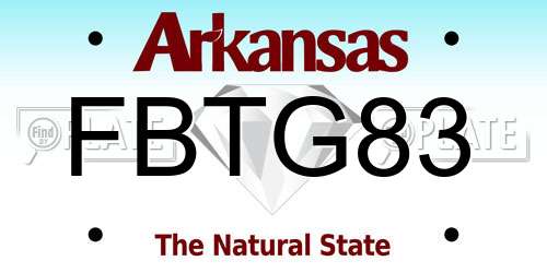 FBTG83 Arkansas License Plate