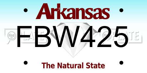 FBW425 Arkansas License Plate