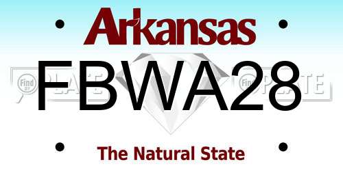 FBWA28 Arkansas License Plate