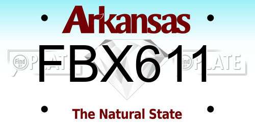 FBX611 Arkansas License Plate