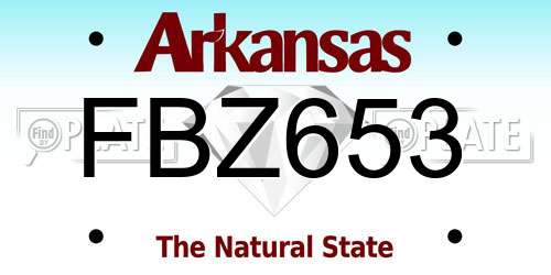 FBZ653 Arkansas License Plate
