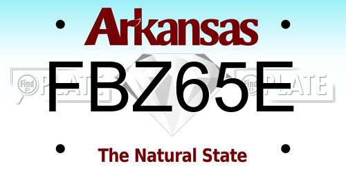 FBZ65E Arkansas License Plate