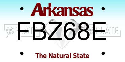 FBZ68E Arkansas License Plate