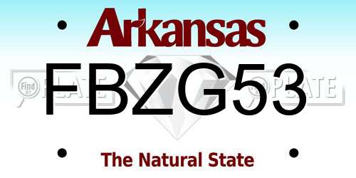 FBZG53 Arkansas License Plate