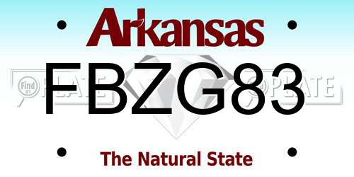 FBZG83 Arkansas License Plate