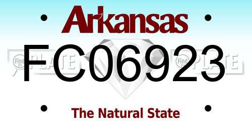 FC06923 Arkansas License Plate