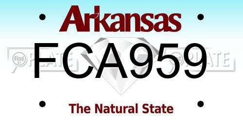 FCA959 Arkansas License Plate