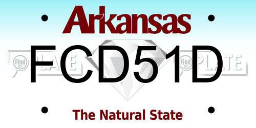 FCD51D Arkansas License Plate