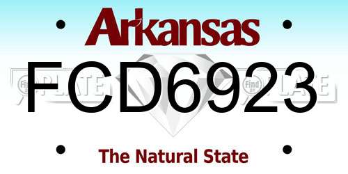 FCD6923 Arkansas License Plate