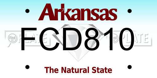 FCD810 Arkansas License Plate