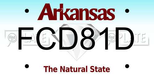 FCD81D Arkansas License Plate