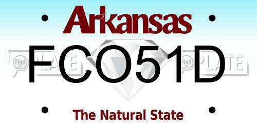 FCO51D Arkansas License Plate