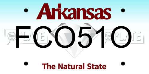 FCO51O Arkansas License Plate