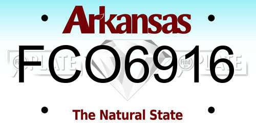 FCO6916 Arkansas License Plate