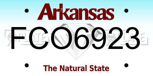 FCO6923 Arkansas License Plate