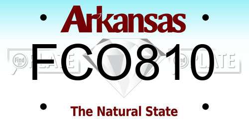 FCO810 Arkansas License Plate
