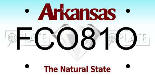 FCO81O Arkansas License Plate
