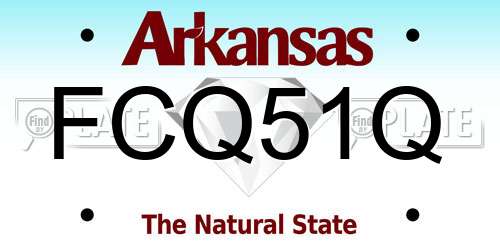 FCQ51Q Arkansas License Plate