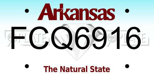 FCQ6916 Arkansas License Plate