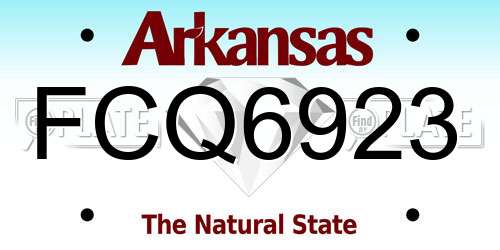 FCQ6923 Arkansas License Plate
