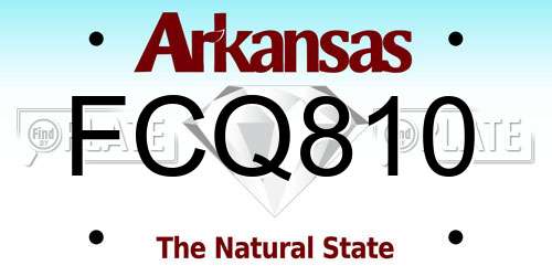 FCQ810 Arkansas License Plate
