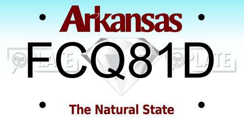 FCQ81D Arkansas License Plate
