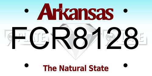 FCR8128 Arkansas License Plate