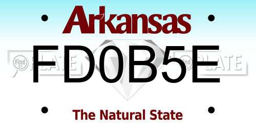 FD0B5E Arkansas License Plate
