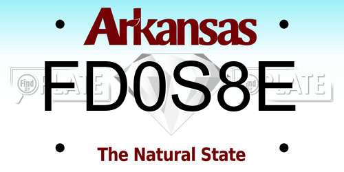 FD0S8E Arkansas License Plate