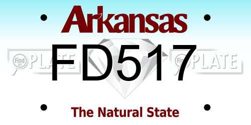 FD517 Arkansas License Plate
