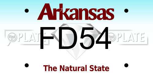 FD54 Arkansas License Plate