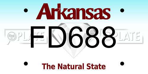 FD688 Arkansas License Plate