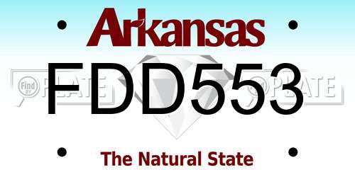 FDD553 Arkansas License Plate