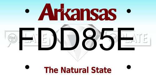 FDD85E Arkansas License Plate