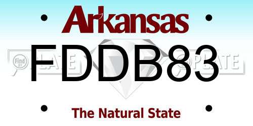 FDDB83 Arkansas License Plate