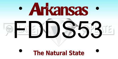 FDDS53 Arkansas License Plate