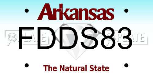 FDDS83 Arkansas License Plate