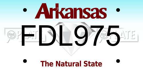 FDL975 Arkansas License Plate