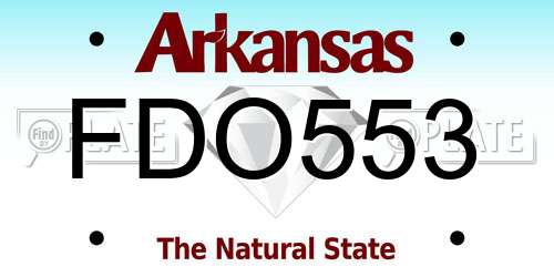 FDO553 Arkansas License Plate