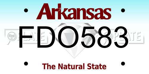 FDO583 Arkansas License Plate