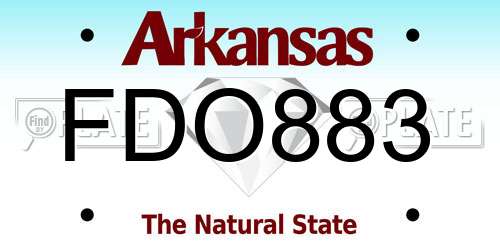 FDO883 Arkansas License Plate