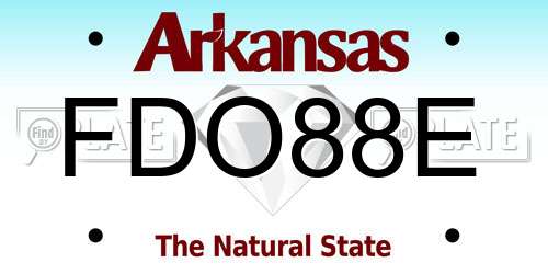 FDO88E Arkansas License Plate