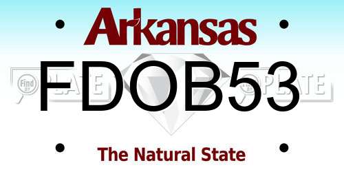 FDOB53 Arkansas License Plate