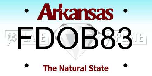 FDOB83 Arkansas License Plate