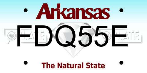 FDQ55E Arkansas License Plate