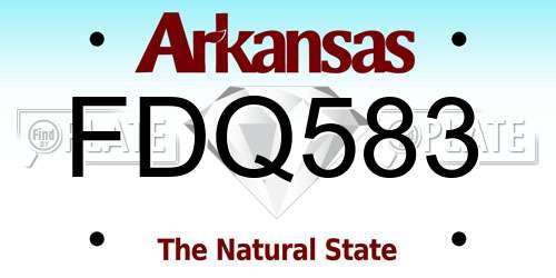 FDQ583 Arkansas License Plate